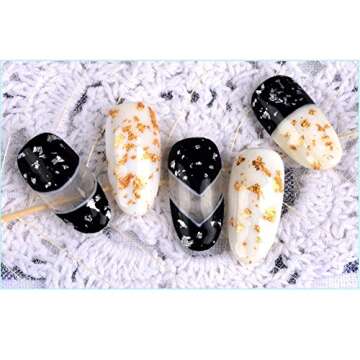 MEILINDS Foil Nail Art Flakes, Holographic Foil Chips for Nails Decoration, Nail 3D Glitter Chip Sequins for Nail DIY, Makeup, Resin Graft (12 Boxes)