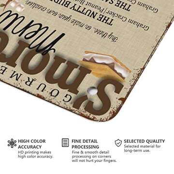 NAMEY S'Mores Bar Menu, S'Mores Sign, Camping Party, S'Mores Wedding Bar Vintage Tin Sign Metal Sign Retro Wall Decor for Home Cafes Office Store Pubs Club Sign Gift 12 X 8 Inch Plaque Tin Sign