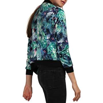 Allegra K Women’s Floral Winter Bomber Jacket for Style
