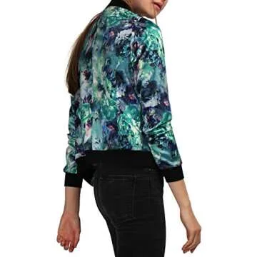 Allegra K Women’s Floral Winter Bomber Jacket for Style