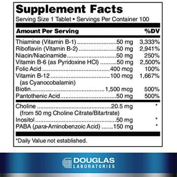Douglas Laboratories Ultra Tablets | Comprehensive B Supplement with High Dose Biotin | 100 Tablets