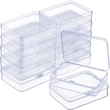 SATINIOR 12 Pack Clear Plastic Storage Boxes for Beads and Crafts