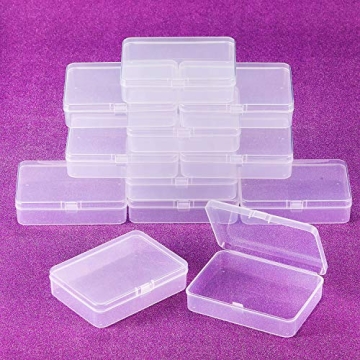 SATINIOR 12 Pack Clear Plastic Storage Boxes for Beads and Crafts