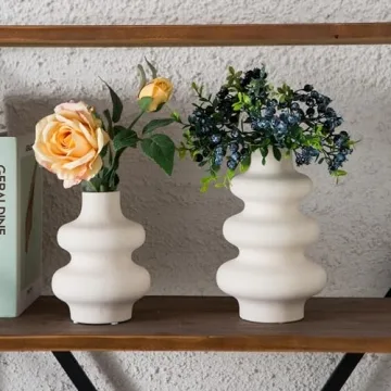 Off White Ceramic Vase Set for Modern Home Decor