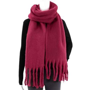Shop AUSEKALY Colorful Oversized Blanket Winter Scarf