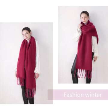 Shop AUSEKALY Colorful Oversized Blanket Winter Scarf