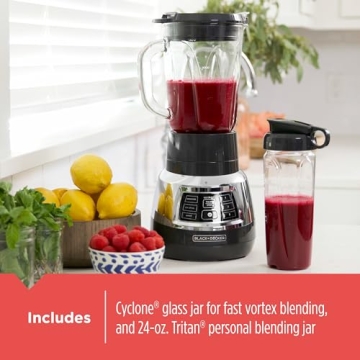 BLACK+DECKER Quiet Blender with Personal Cyclone Jar