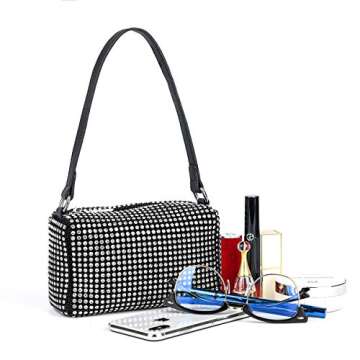 Bling Bling Crystals Evening Clutch Bag for Women Girls Sparkling Crossbody Bag Wedding Prom Party C...