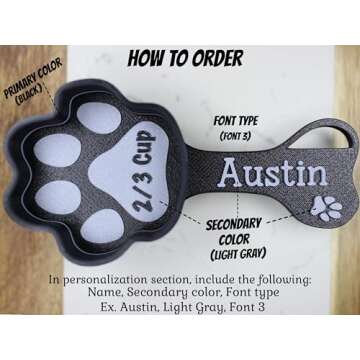 Personalized Dog Food Scoop Custom Scooper Pet Kibble Scoop Food Dispenser Dog Measuring Cup Custom ...