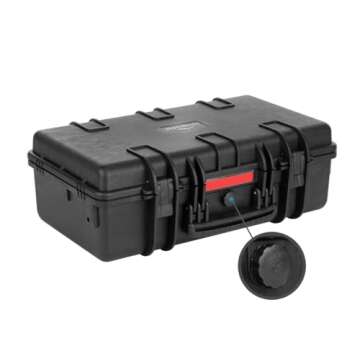 Monoprice Weatherproof Hard Case - 22 x 14 x 8 Inches, With Customizable Foam, Shockproof, IP67, Ultraviolet And Impact Resistant Material, Black - Pure Outdoor Collection