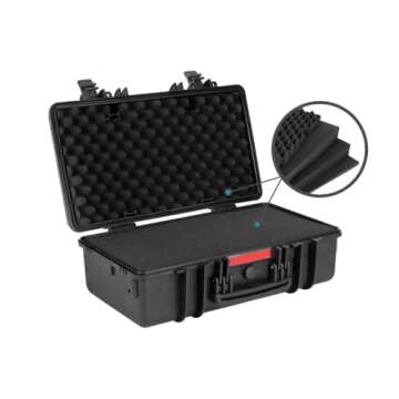 Monoprice Weatherproof Hard Case - 22 x 14 x 8 Inches, With Customizable Foam, Shockproof, IP67, Ultraviolet And Impact Resistant Material, Black - Pure Outdoor Collection