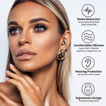 JUSTRVN Ear Plugs for Sleeping with 8 Ear Tips
