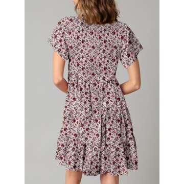  Dokotoo Women's Flowy Babydoll Summer Dress in Khaki