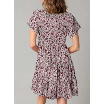  Dokotoo Women's Flowy Babydoll Summer Dress in Khaki