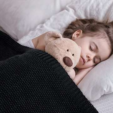 CozeCube Black Throw Blanket - Cozy Lightweight Knit