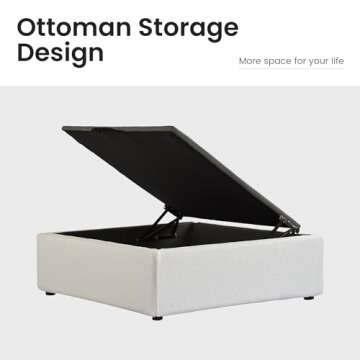 Cloud Modular Sectional Sofa,165.2" Down Filled Comfort U Shaped Sofa Couch for Living Room,Minimalist Wide Deep Seat Convertible Couches(4 Seater and 2 Ottoman,Beige)