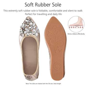 KUNWFNIX Ballet Flats: Sparkly & Comfortable Wedding Shoes