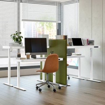 Seville Classics Airlift Electric Height Adjustable Desk with Glass Top