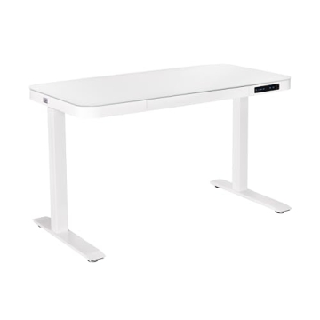 Seville Classics Airlift Electric Height Adjustable Desk with Glass Top