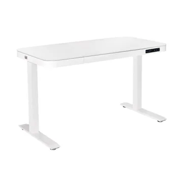 Seville Classics Airlift Electric Height Adjustable Desk with Glass Top