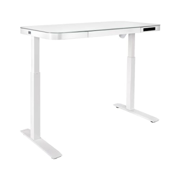 Seville Classics Airlift Electric Height Adjustable Desk with Glass Top