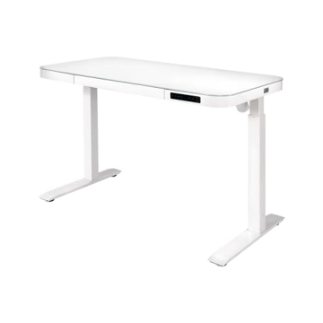Seville Classics Airlift Electric Height Adjustable Desk with Glass Top
