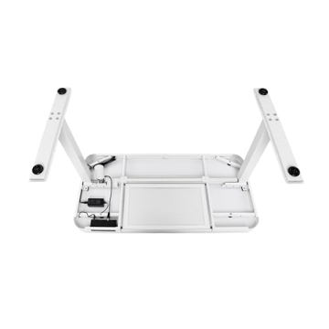 Seville Classics Airlift Electric Height Adjustable Desk with Glass Top