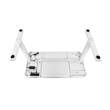 Seville Classics Airlift Electric Height Adjustable Desk with Glass Top