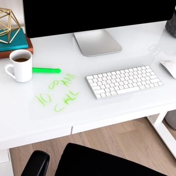 Seville Classics Airlift Electric Height Adjustable Desk with Glass Top