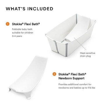 Stokke Flexi Bath Bundle - Foldable Baby Tub for All Ages