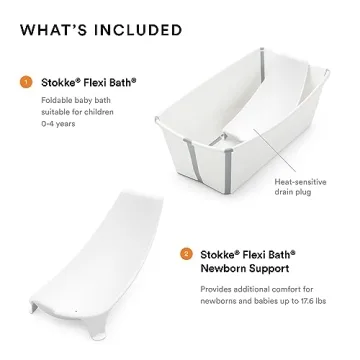 Stokke Flexi Bath Bundle - Foldable Baby Tub for All Ages