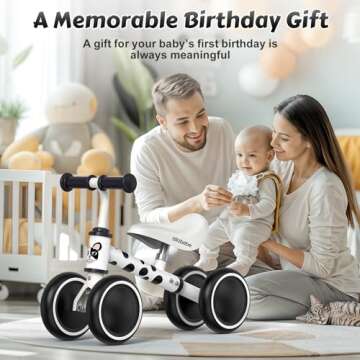 allobebe Baby Balance Bike for 1 Year Old, Toddler First Balance Bike, No Pedal Infant 4 Wheels Baby...