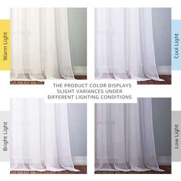 NICETOWN White Sheer Curtains & Drapes 96 inches Long for Living Room - Grommet Top Solid Lightweigh...