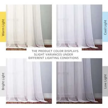 NICETOWN White Sheer Curtains & Drapes 96 inches Long for Living Room - Grommet Top Solid Lightweigh...