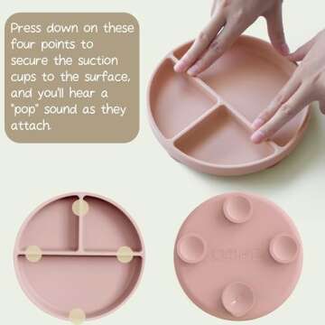 Moonkie Baby Suction Plates for Toddler Self-Feeding | 100% Silicone