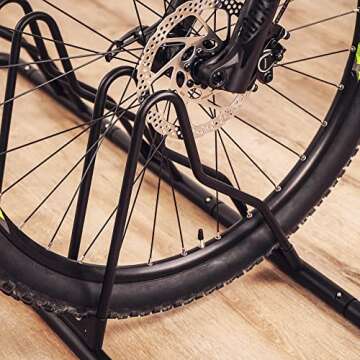 CyclingDeal Bicycle Floor Parking Rack Stand - for Mountain MTB Road Bike - Indoor Home Garage Storage - Classic 5 Bikes