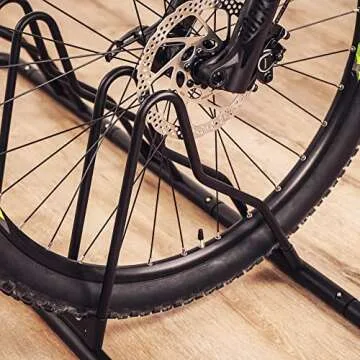 CyclingDeal Bicycle Floor Parking Rack Stand - for Mountain MTB Road Bike - Indoor Home Garage Storage - Classic 5 Bikes