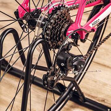 CyclingDeal Bicycle Floor Parking Rack Stand - for Mountain MTB Road Bike - Indoor Home Garage Storage - Classic 5 Bikes