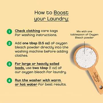 Unscented Oxygen Bleach Powder and Color Safe Stain Remover by AspenClean, Zero plastic, EWG Verified™, Vegan, Hypoallergenic, Bleach Alternative - 45 Loads