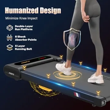 AXEFIT Quiet Treadmill Under Desk - Compact & Powerful