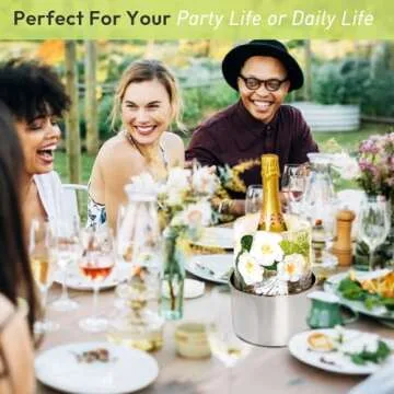 Ice Bucket Mold,Ice Mold Wine Bottle Chiller,Cocktail/Champagne Bucket Ice Mold, Flower/Fruits/Any Decoration to DIY Your Bucket Ice Mold For Thanksgiving/Christmas Day,Beautiful&Creative