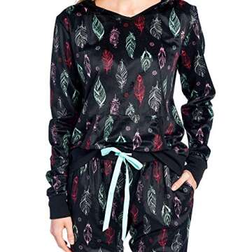 Ashford & Brooks Women's Mink Fleece Hoodie Pajama Set