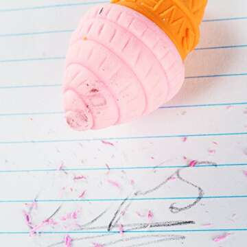 Ice Cream Pencil Erasers Cute Shaped Classroom Rewards Party Favors (48 Pack)