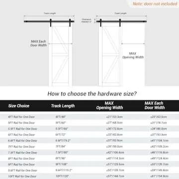 CCJH Heavy Duty 7FT Sliding Barn Door Hardware Kit