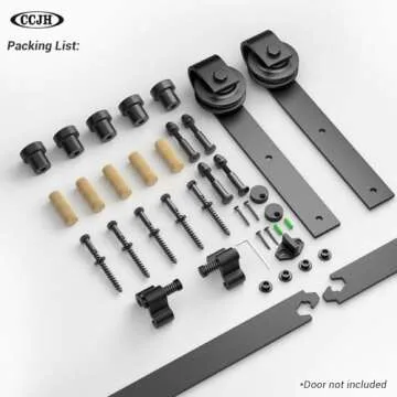 CCJH Heavy Duty 7FT Sliding Barn Door Hardware Kit