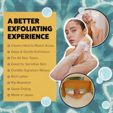 GOSHI Exfoliating Shower Towel for All Skin Types