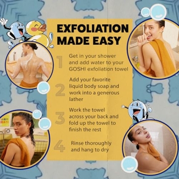 GOSHI Exfoliating Shower Towel for All Skin Types