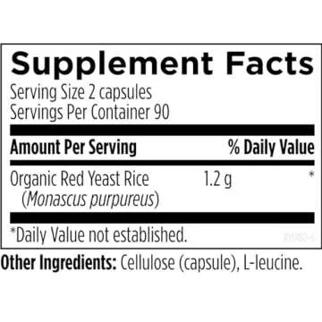 Red Yeast Rice Capsules for Cardiovascular Health 1200mg