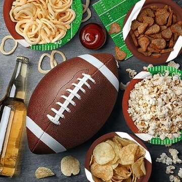 Gatherfun Football Party Supplies Kit Serve 24,Includes Dinner Plates, Dessert Napkins, Cups,Banner and Touchdown Tablecloth for Birthday Gameday Tailgate Decorations, Green (2023053002)