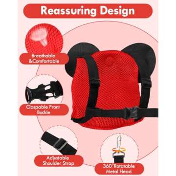 Lehoo Castle Toddler Leash for Walking, Baby Leashes for Toddlers Boys, Kid Harness with Leash, Child Safety Leash Anti Lost Wrist Link (Mickey)